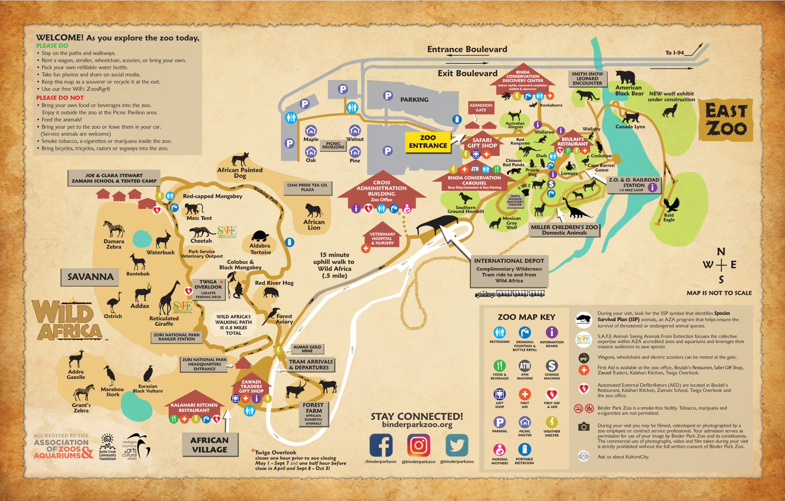 Binder Park Zoo Map