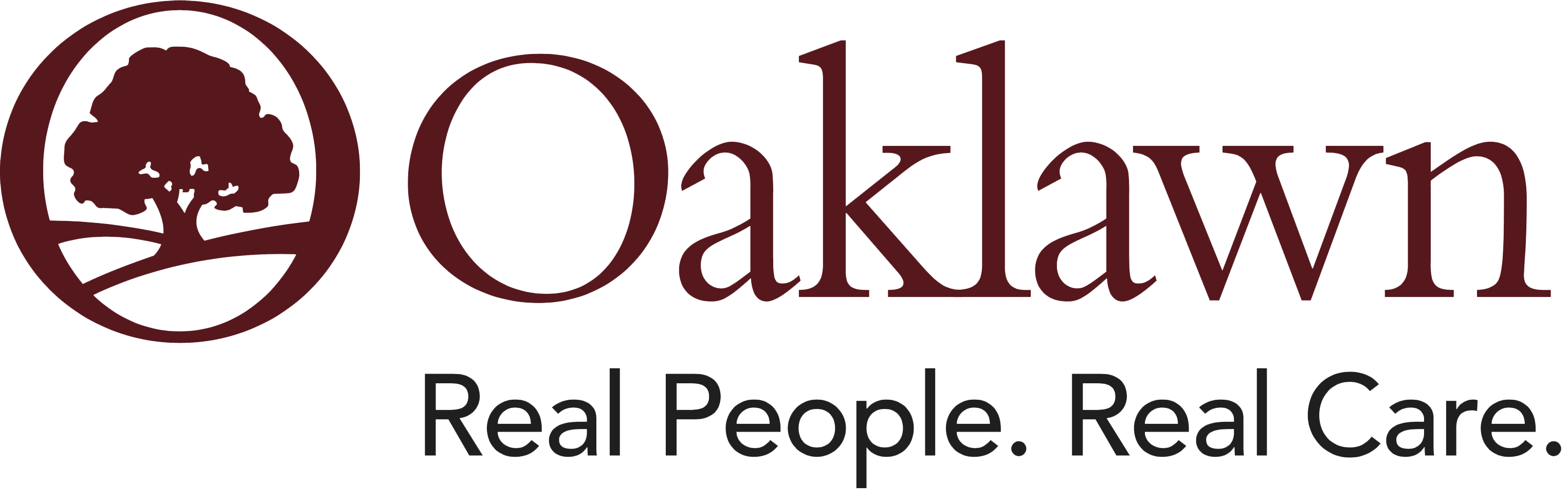 Oaklawn logo with slogan Real People. Real Care.
