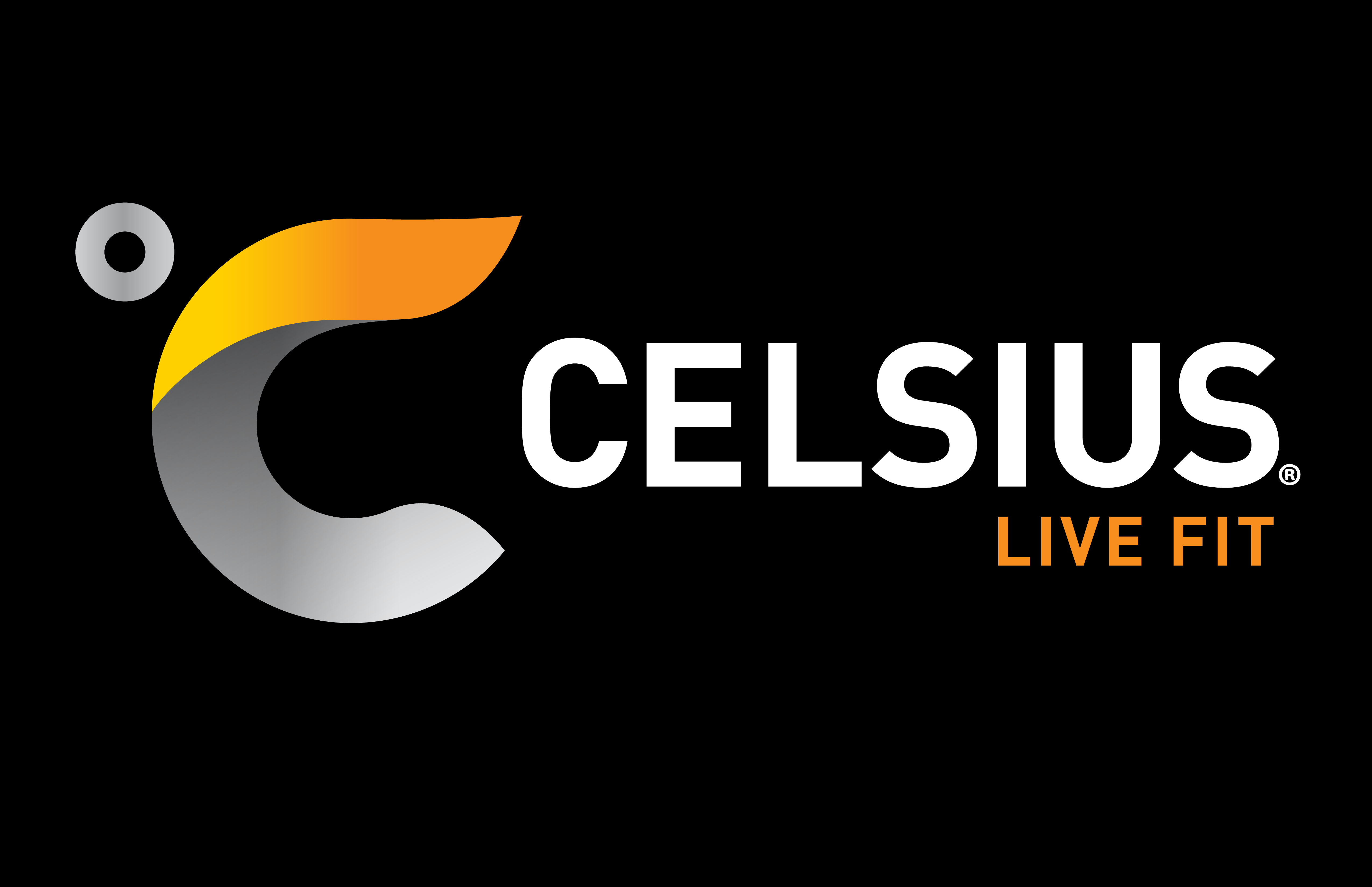 Celsius logo with slogan Live Fit